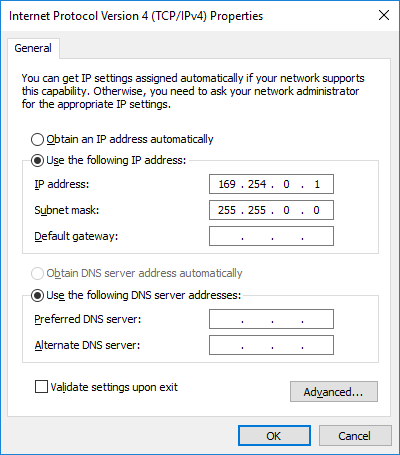 Windows ipv4 properties