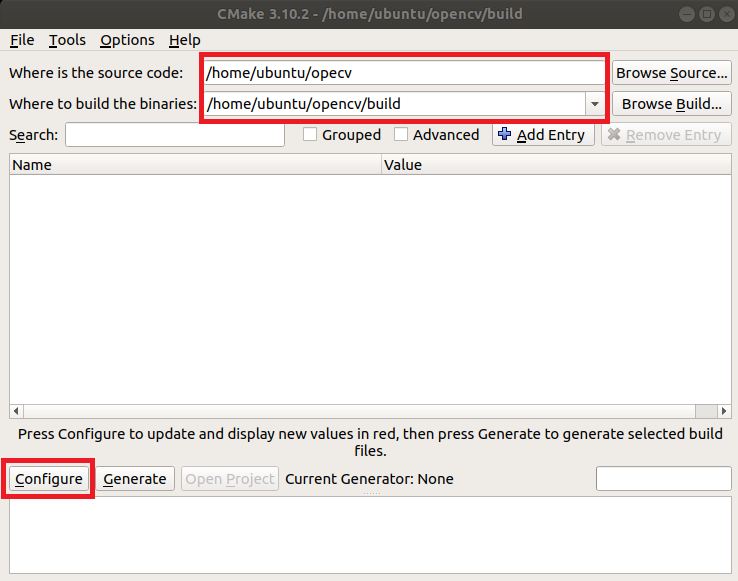 opencv1-CMake-GUI-configure